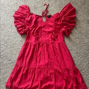Who What Wear Vibrant Red Dress